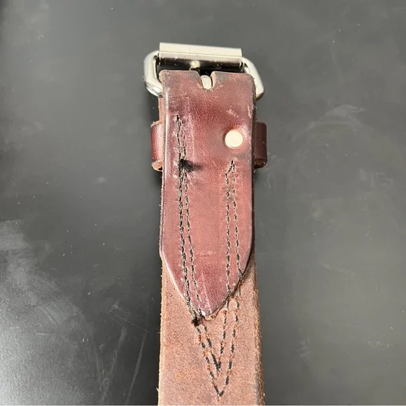 Unbranded Heavyweight Brown Leather Men's Belt Extra Long 50" - Picture 5 of 10